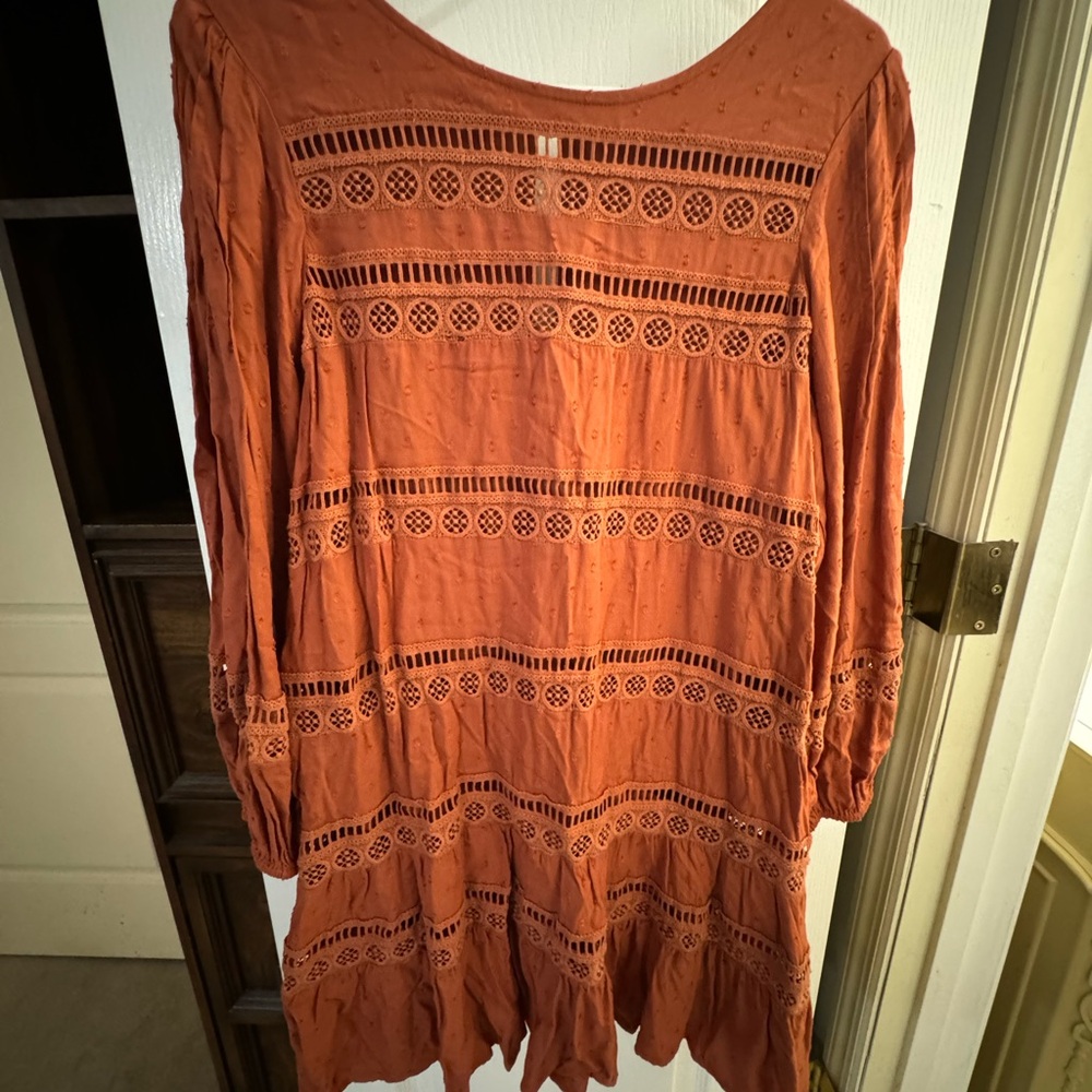 Elegant Orange Lace Dress
